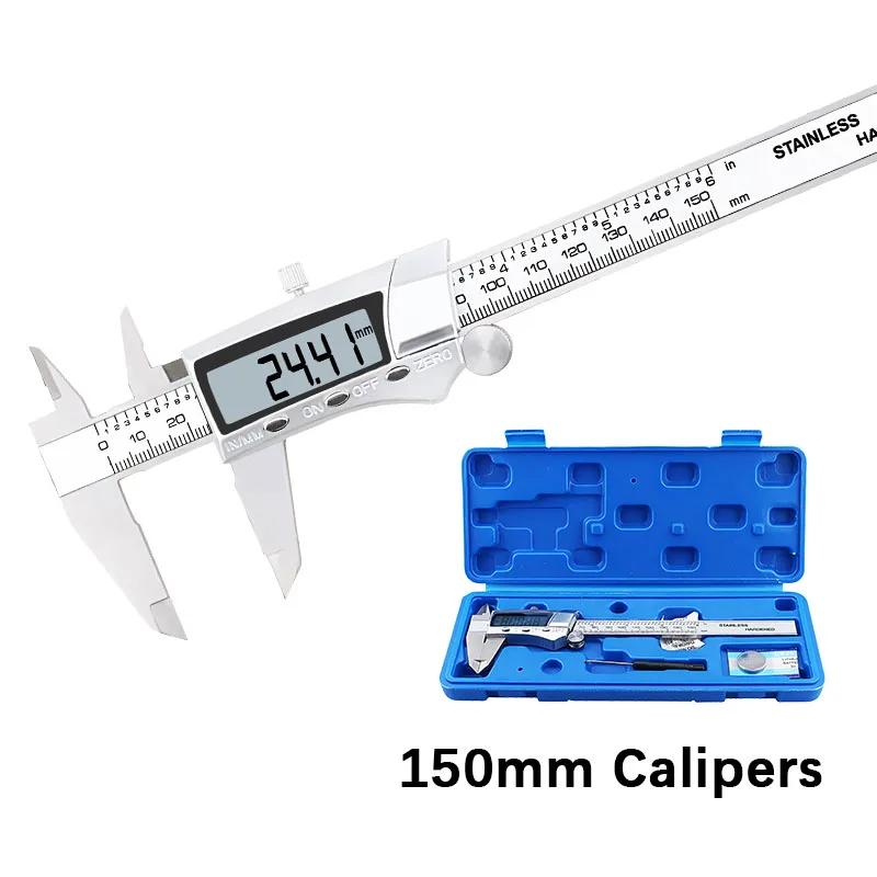 Electronic Digital Caliper Inch/Metric Conversion 0-150/200mm Stainless Steel LCD Screen Extreme Accuracy Measuring Tool