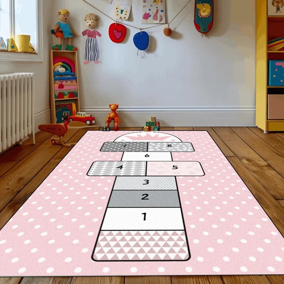 Cartoon Alphabet Hopscotch Carpet Carpets for Living Room Bedroom Floor Mat Large Area Rugs Children's Room Decor Anti-slip Rug