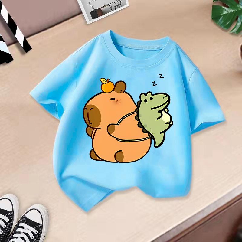 Children's Casual Short-sleeved T-shirt - Summer Boys' And Girls' Loose Capri Ballo T-shirt