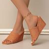 Fashion Wedge Sandals and Slippers Women Outside Wear 2025 Summer New Open Toe Versatile Flip Flops Sexy Sandals High Heels