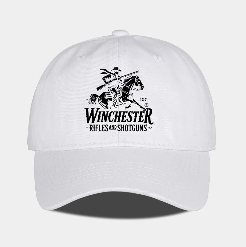 Кепка-бейсболка с мягким верхом и принтом логотипа Winchester Cowboy Мягкая Удобная Дышащая Регулируемая Ретро Западный Стиль Прочная Классическая