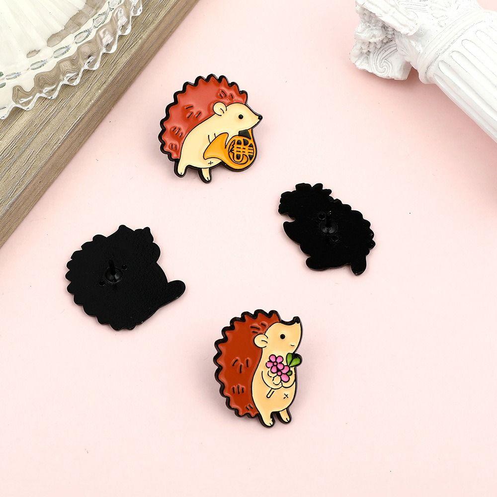 Эмалевые значки в виде ёжика-музыканта для зрителей, фирменная музыкальная брошь, сумка-значок с изображением мультяшного животного, ювелирные изделия в подарок детям и друзьям