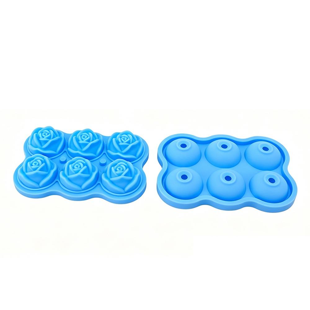 Easy Release Rose Ice Cube Tray 6 Cubes Ice Making Accessory Durable Silicone Ice Cube Mold Bar