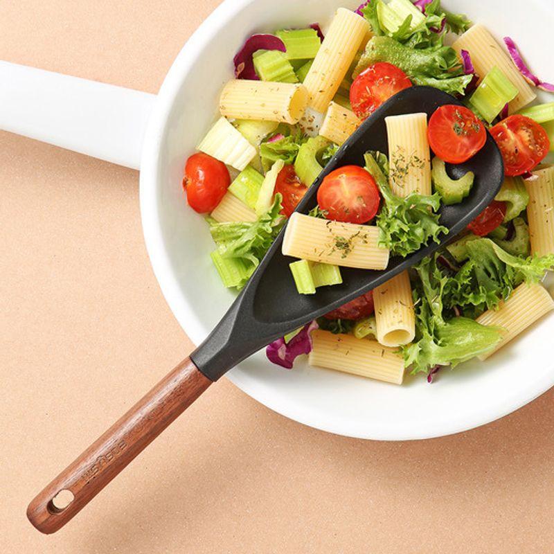 Katewaltz Easysilly Lunoa Multi-Spoon Wood Handle Silicone Cooking Utensil