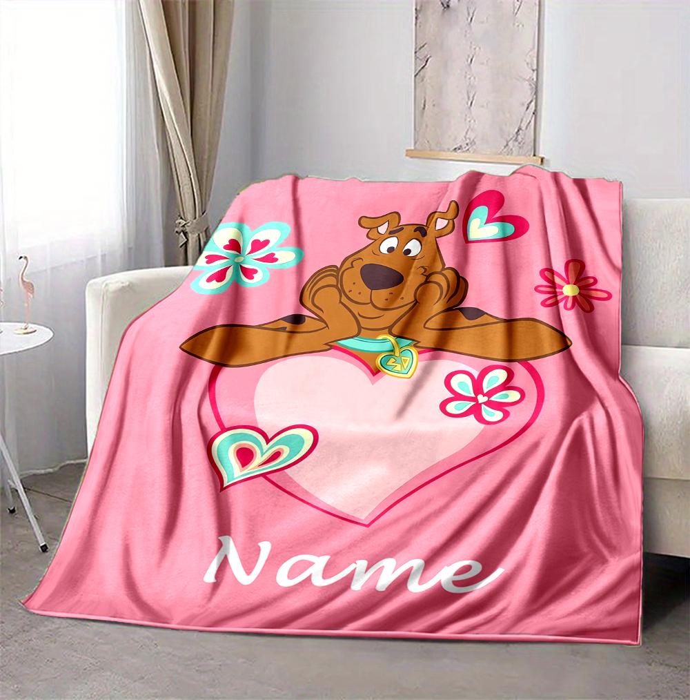 Custom Name Scooby Doo Night Flannel Blanket Throw Blanket Soft Warm Sofa Bed home Decor Unique Gift