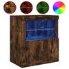 Sideboard with LED Lighting Smoked Oak 60.5 x 37 x 67 cm