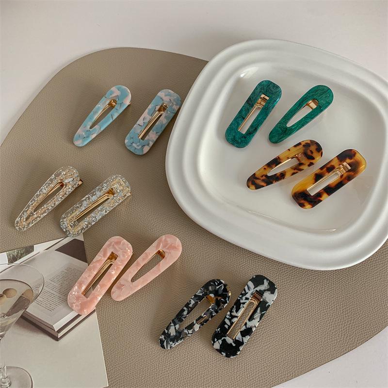 Французская ретро-заколка для волос «утконос» из ацетата — аксессуар для головного убора с челкой в корейском стиле