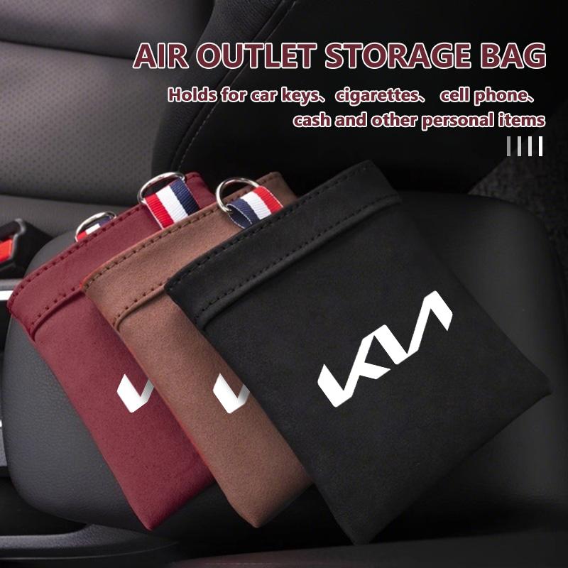 BBEB3 Car Air Vent Sunglass Phone Coin Key ID Card Storage Bag For KIA K5 K2 Optima Soul Spectra Niro Cadenza Sephia Carens