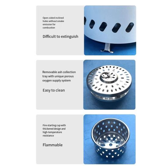 Портативная угольная плита Мини бездымный настольный костер Мало дыма