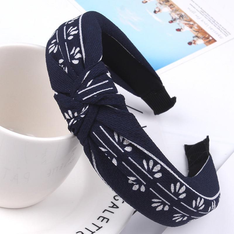Women Fashion Elegant Cloth Knotting Fashion Leaves Wide Hairband Headband Hair Accessories