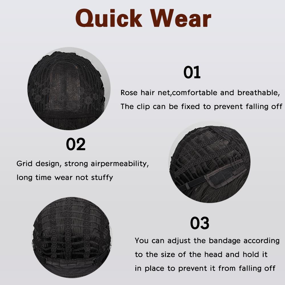 MISS WIG Synthetic Super Long Black Wig Double Braids Wigs for Women Natural Looking Soft Wig Daily Party