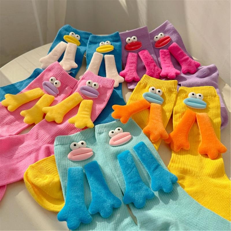 1 Pair Cotton Crew Dress Socks Simple Ankle Socks Trendy Bootie Socks Cartoon Doll Calf Socks for Womens Streetwear