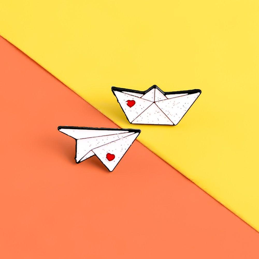 Boat Paper Plane Enamel Pins Dripping Oil  Cartoon   Party