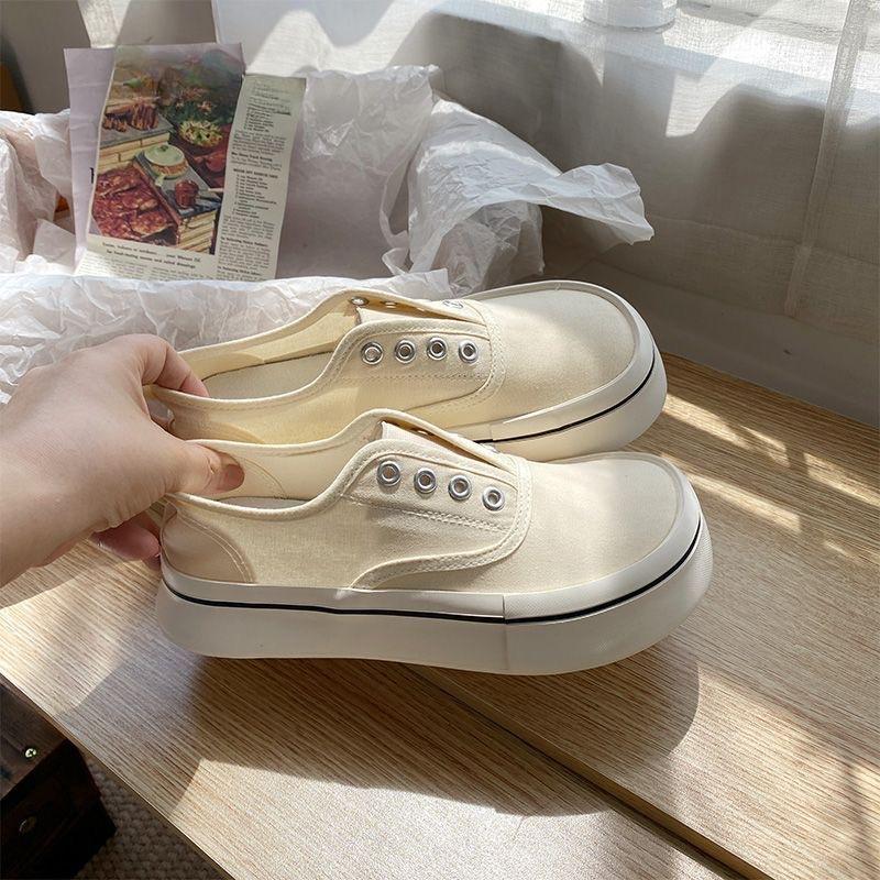 Mango Head Canvas Shoes Женские дизайнерские туфли Sense Summer Thin One-pedal Board Shoes Show Feet Small Women Shoes