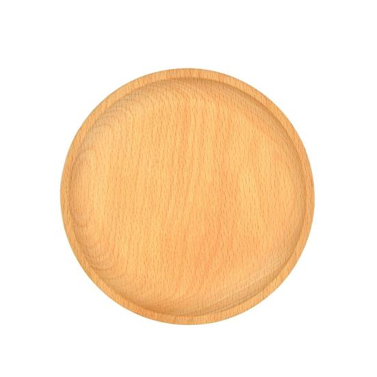 Storage Tray Multipurpose 4 Shapes Solid Wood Square Rectangle Round Ellipse Dinner Breads Plate