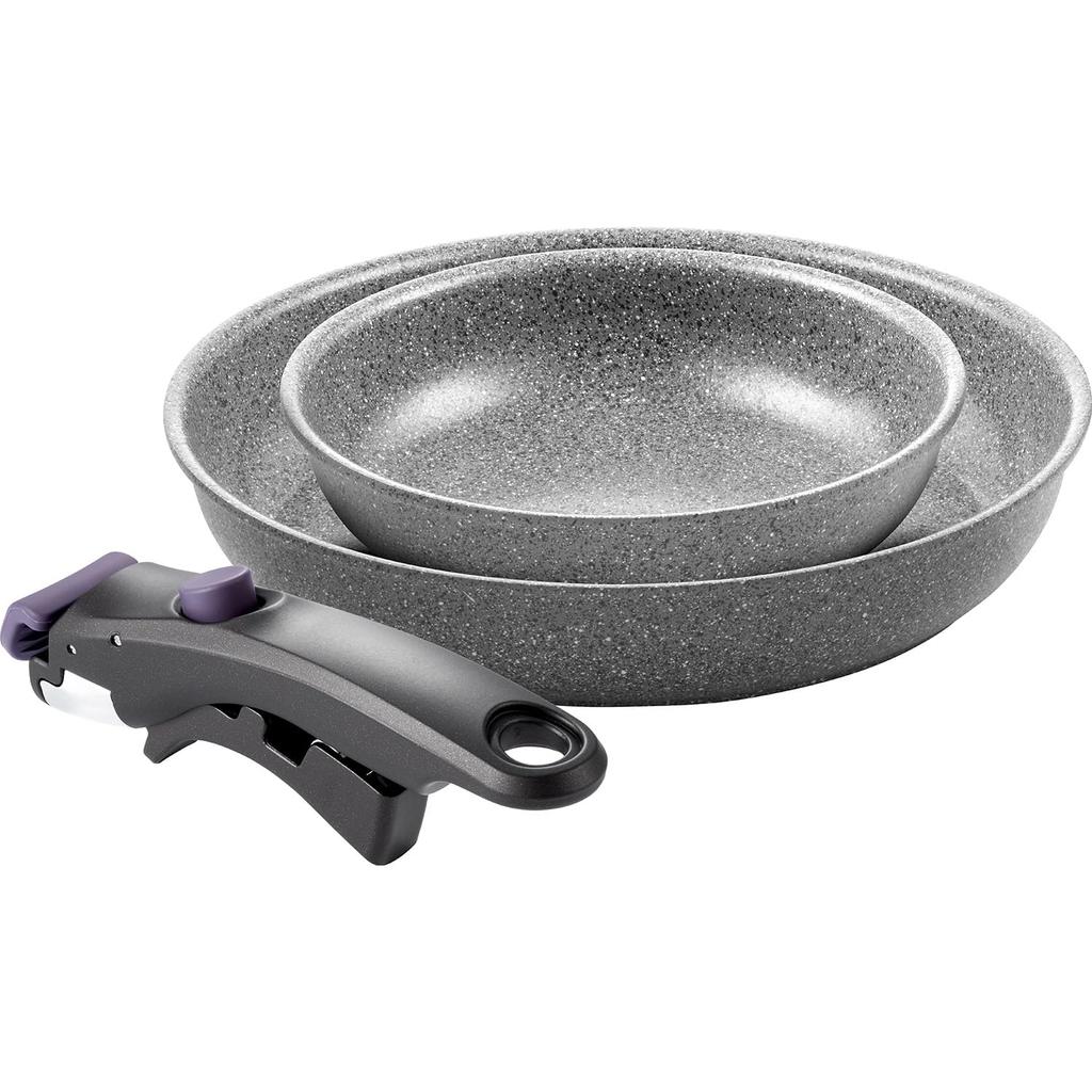 Ballarini Ceramic Frying Pan 20cm 26cm Dedicated Handle 3 Piece Set Made In Removable Handle Compatible with IH Ceramic Coating PFAS Free Japanese