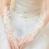 High Quality Lace Fingerless Bridal Wedding Gloves with Rhinestone for Women Paragraph White Wedding Accessories Elbow Length