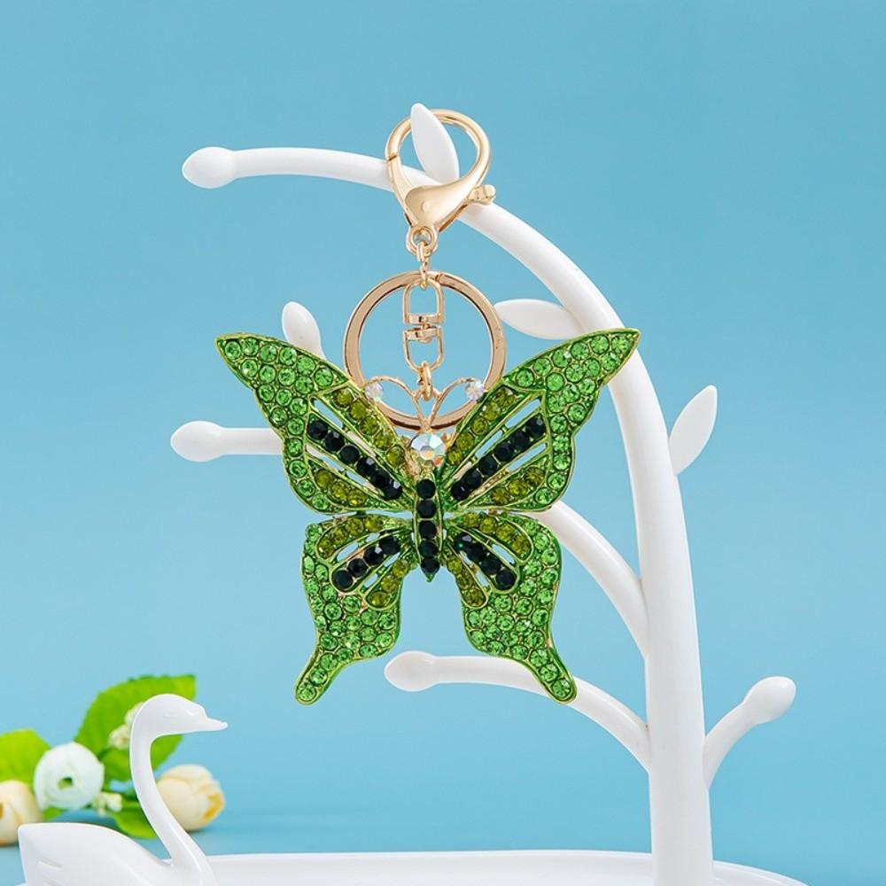 Hollow Butterfly Keychain Retro Style Rhinestone Keychain Butterfly Bag Charm Backpack Accessories