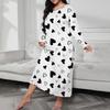 Весна Осень Женская Ночная Рубашка Плюс Размер Круглый Вырез Бабочка Леопард Сердце Принт Длинные Рукава Свободный Пуловер Ночная Рубашка Пижамы Для Мамы Дочери