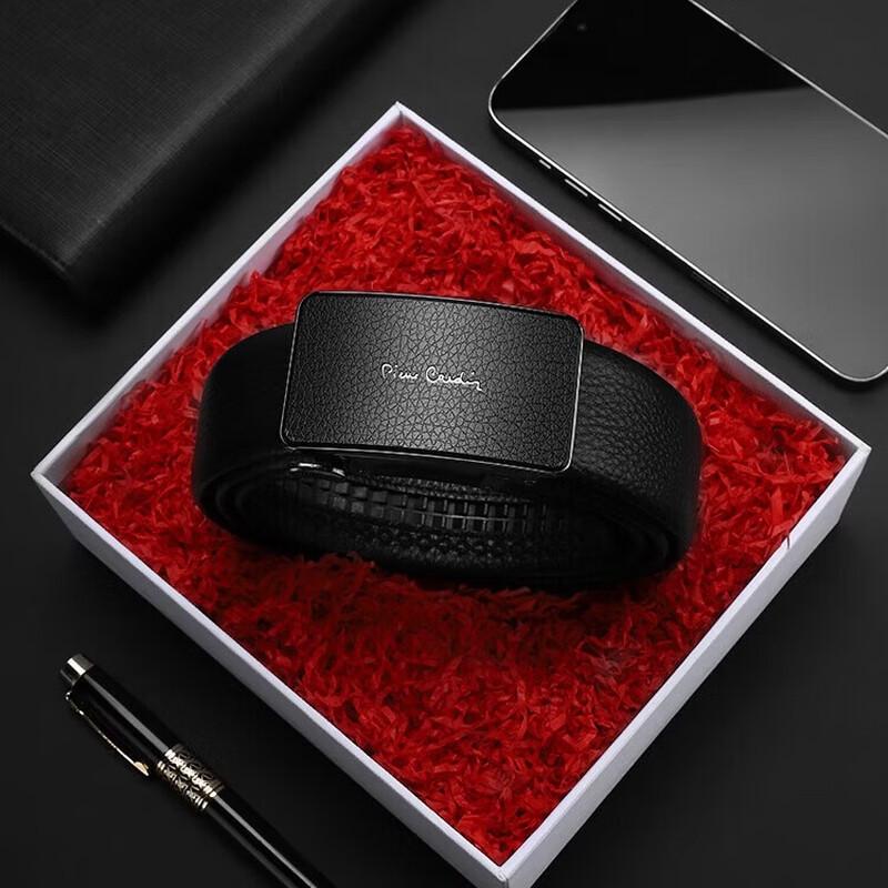 Pierre Cardin Men's Automatic Buckle Full-Grain Leather Belt