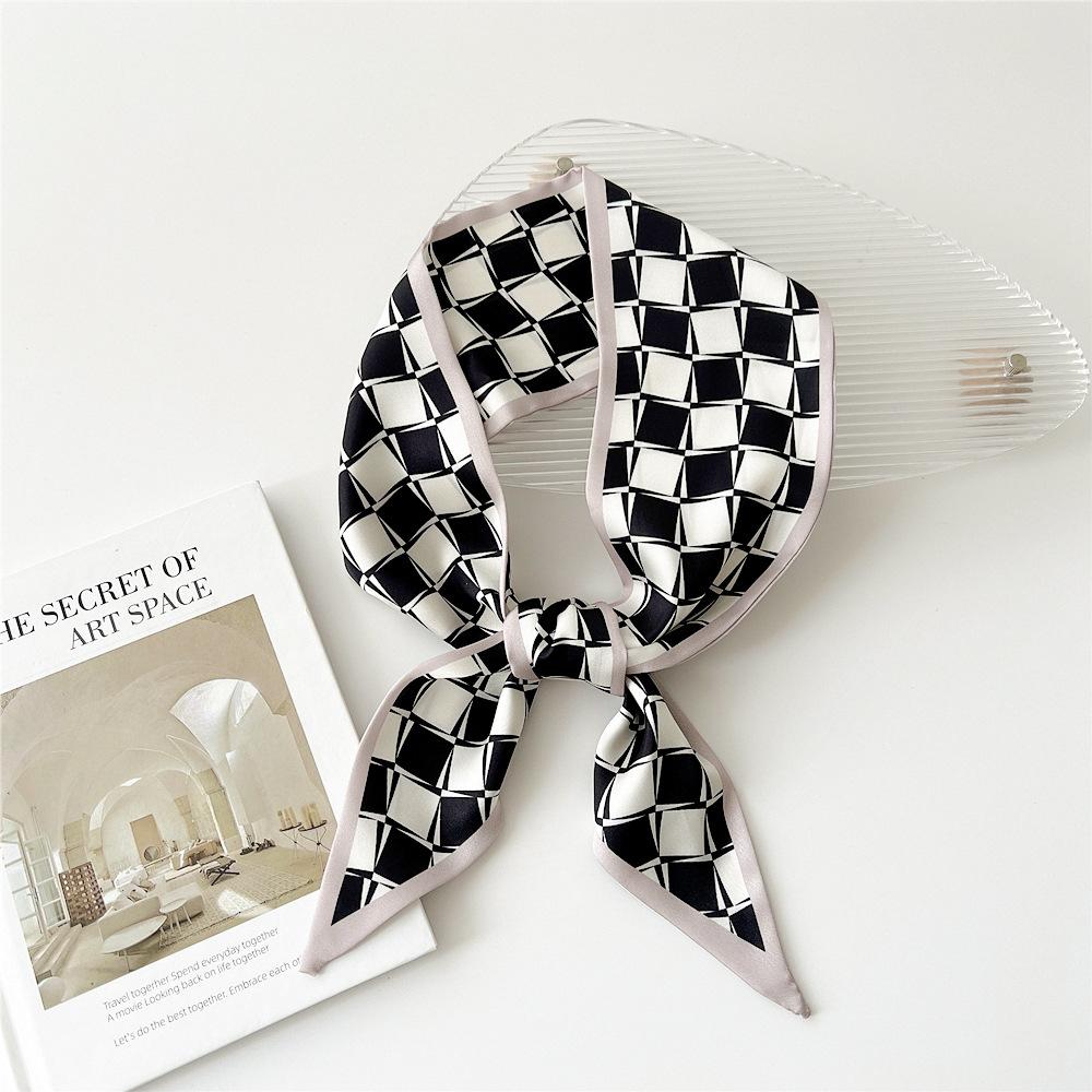 Новые шарфы Шелковые шарфы Женские весенние и осенние длинные декоративные профессиональные шарфы Летние тонкие стили в сочетании с рубашками Стильные