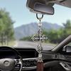 Metal And Crystal Diamond Cross Jesus Christian Car Rear View Mirror Car Pendant
