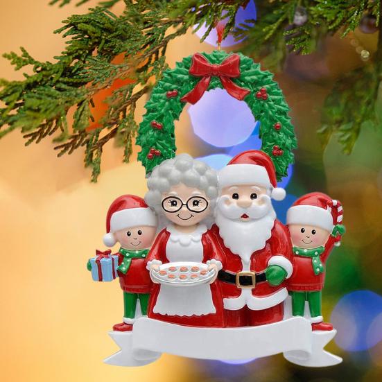Рождественский кулон Семья Санта-Клауса Подвесной кулон Классические цвета Семейная тема Праздничная атмосфера Декор