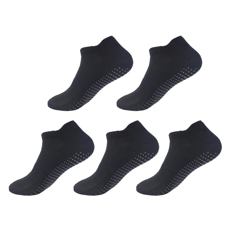5 Pairs Yoga Socks Women Cotton Solid Color Short Mesh Breathable Professional Non-slip Floor Pilates Dance Sports Gym Socks