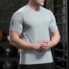 Men's Ice Silk Sports T-shirt Dry Fit Breathable Thin Round Neck Shirts Tops Fitness Running Short Sleeves Elasticity Tracksuit