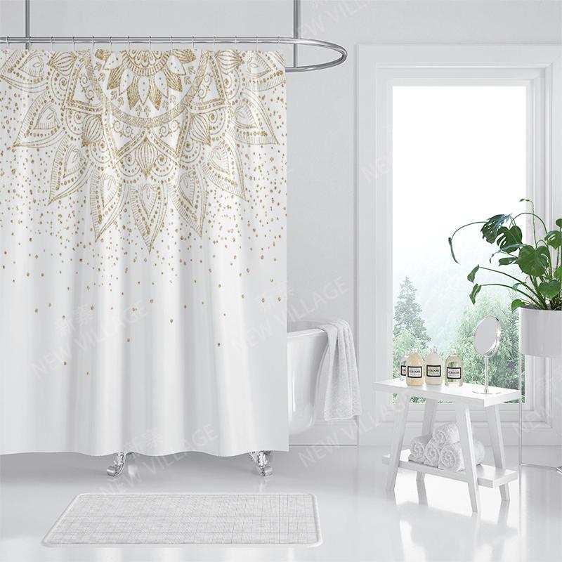 Mandala Waterproof Fabric Shower Curtains Bathroom Curtain Accessories Bath Curtain 180x200cm 240*200cm Boho Decoration Vintage