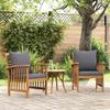 VidaXL Garden Chairs with Cushions 2 Pcs Solid Acacia Wood