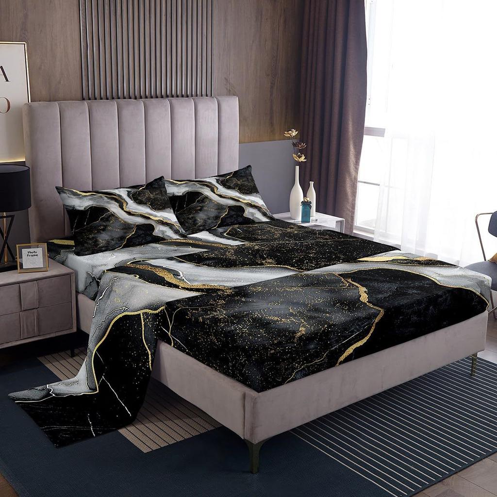 Color tie-dye swirl pattern bed hat four-piece bedding set bedroom dormitory bedding decoration