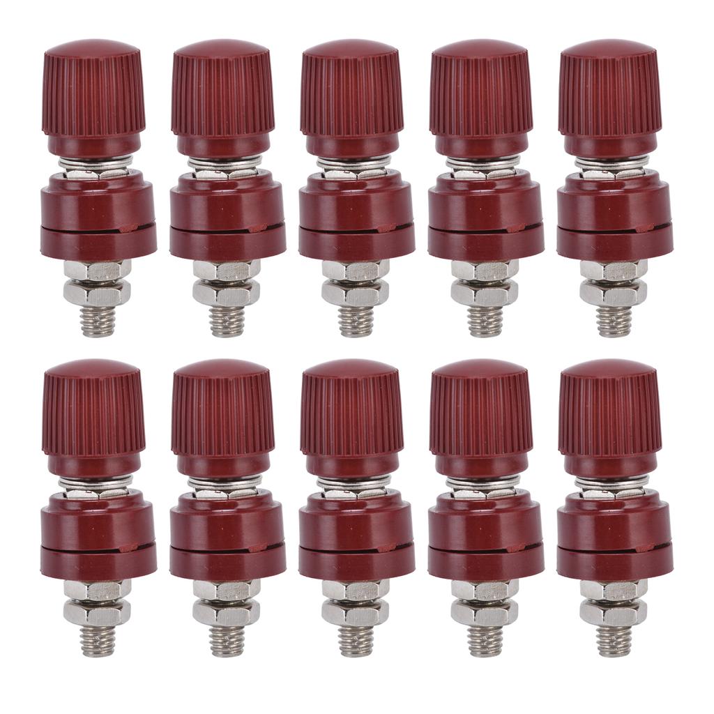 10Pcs Voltage Regulator Terminal Block Inverter Binding Post M6 32mm Screw 333 44mm L 0V?380VRed