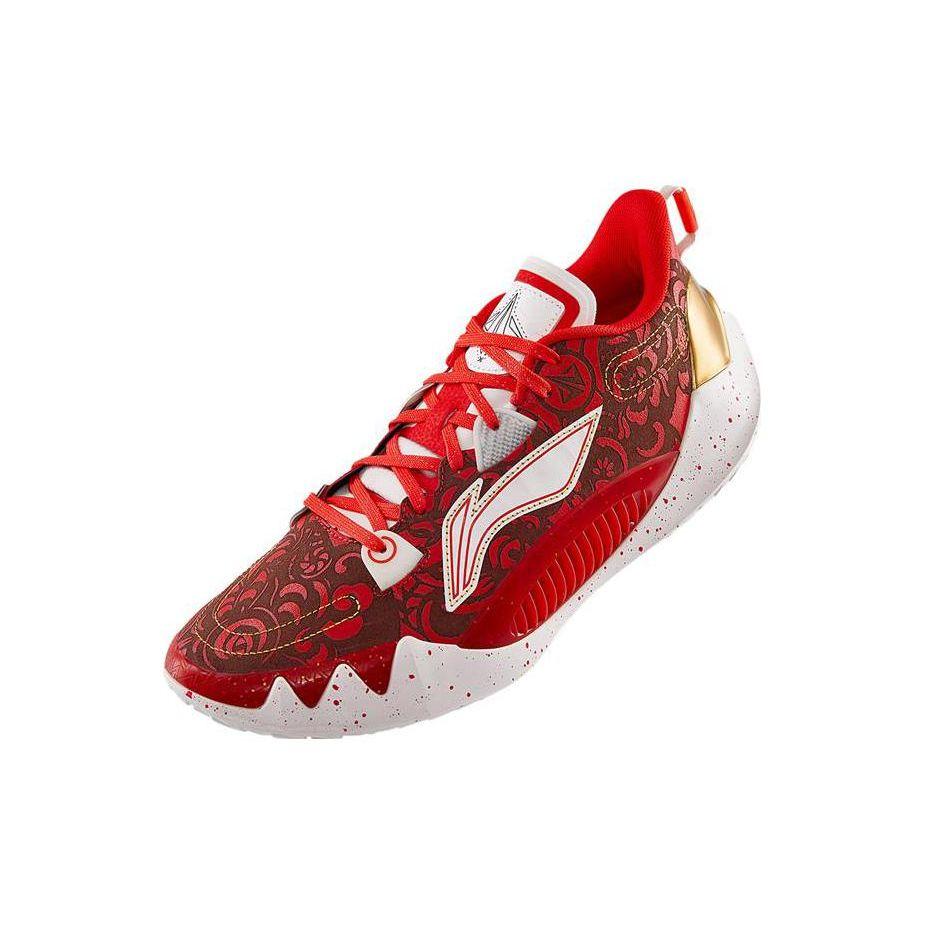 Li Ning Jimmy Butler 1 Spring Festival Shock Absorption Non-Slip Wear-Resistant Low-Top Basketball Shoes Men Basketball Shoes Red White ABAS163-3