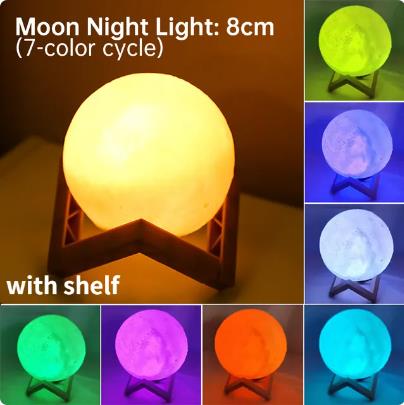 LED Moon Lamp MINI 3D Table Lamp 8CM Night Light Room Decorative Lighting Light DIY Kid Birthday Gift