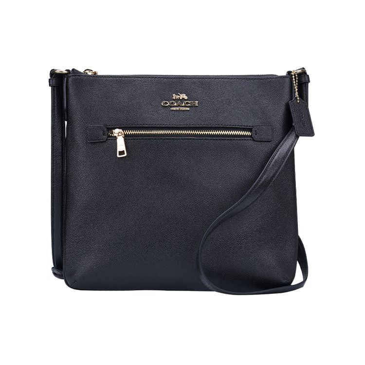 Coach Rowan 26 Classic Monogram Leather Document Crossbody Shoulder Bag Medium Women Bags Black Gray C1556-IMBLK