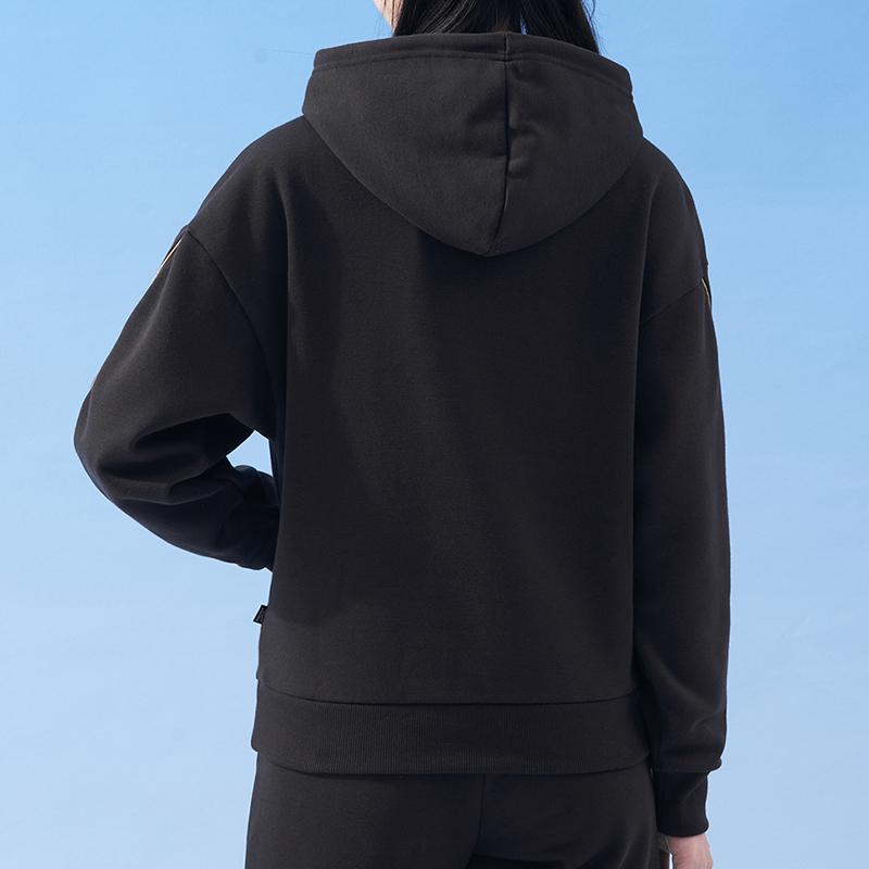 Puma Casual Long Sleeve Hoodie With Large Pockets Women Hoodies Black 680146-01