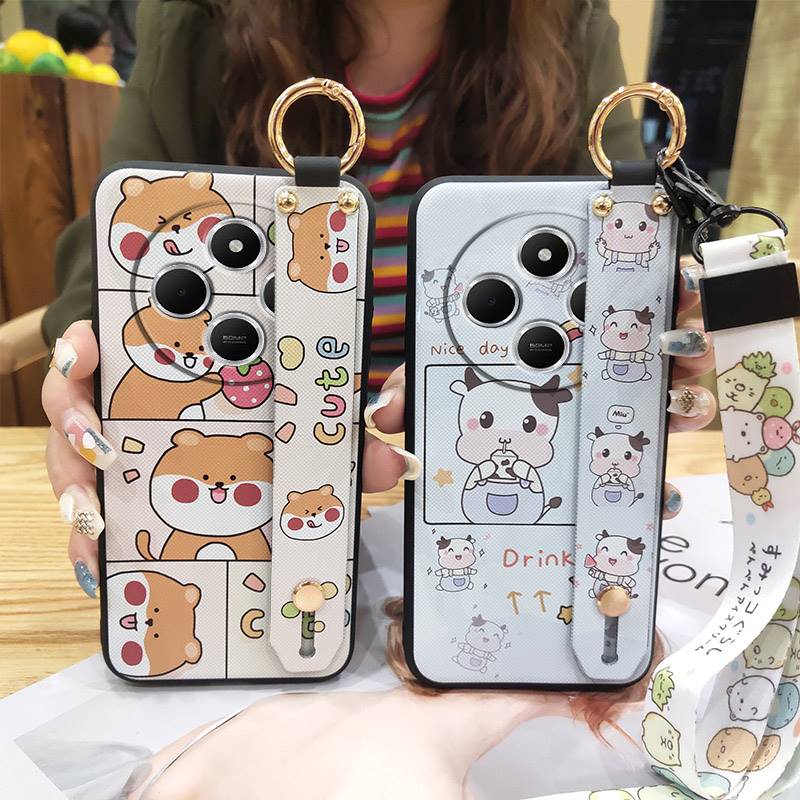 Soft Case Wristband Phone Case For Redmi 14C 4G/14R 5G/A3 Pro 4G/POCO C75 Protective Shockproof Cartoon Waterproof Cute