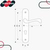 Door Handle Long Plate For Cylinder Insert Classic Patina 90