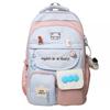 Backpack Women's Colorblock Schoolbag Large Capacity Junior High School Backpack