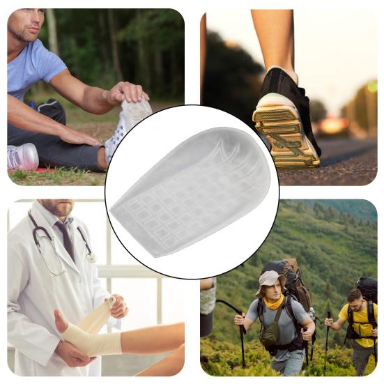 2 пары силиконовых пяточных чашек для подошвенного фасциита, гель для облегчения боли в пятках, защита для пяток, поддержка при боли в ногах, стельки для ахиллова тендинита