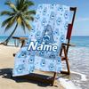Custom Name Personalized Care Bears Print Beach Towel, for Trip Camping Beach Party Home Decor, Birthday Gift for Family & Friends