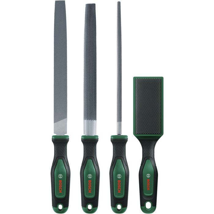 Set de limes 200 mm/8 BOSCH - Avec brosse - 4 pcs