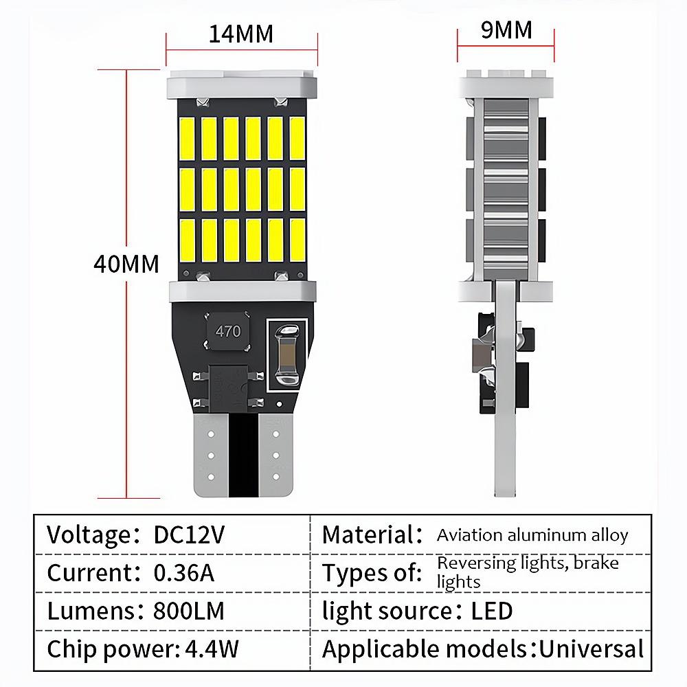 2X 921 912 W16W T15 30/45SMD Chipsets LED Canbus Error Free Bulbs For Backup Reverse Lights 1000 Lumens 6000k Xenon White