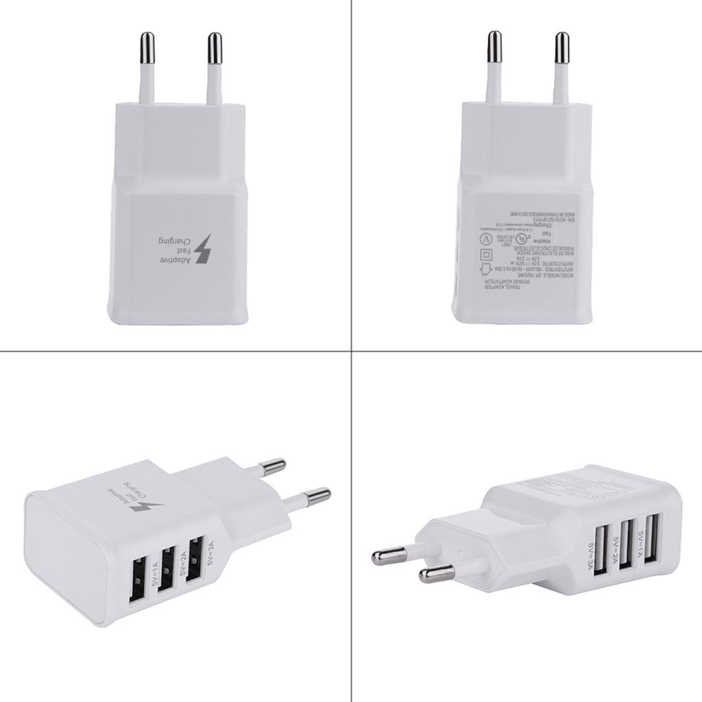 Универсальное безопасное настенное зарядное устройство с 3 USB-портами для зарядки мобильных телефонов и планшетов