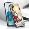 Милая мультяшная кошка Иллюстрация Для Xiaomi Mi 15 14 13 13T 12 12T 12S 11 11i 11T Pro Ultra Lite 5G Черный Мягкий Чехол для Телефона