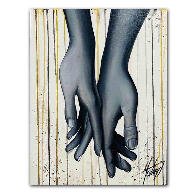 Новая скандинавская мода Love Touch Холст Картина Рука об руку Плакат Офисная настенная живопись Гостиная Спальня Украшение дома Фреска Без рамки