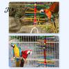 Multiuse Parrot Toy Wooden Strips Toy, Bird Chew with Colorful Beads, Parrots Sticks Chewing And Climbing Cage Accessory for Budgie Conure Cockatiel