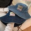 Big Brimmed Denim Bucket Hat Sunscreen Sunscreen Hat Fashion Jeans Fisherman Hat  Lady