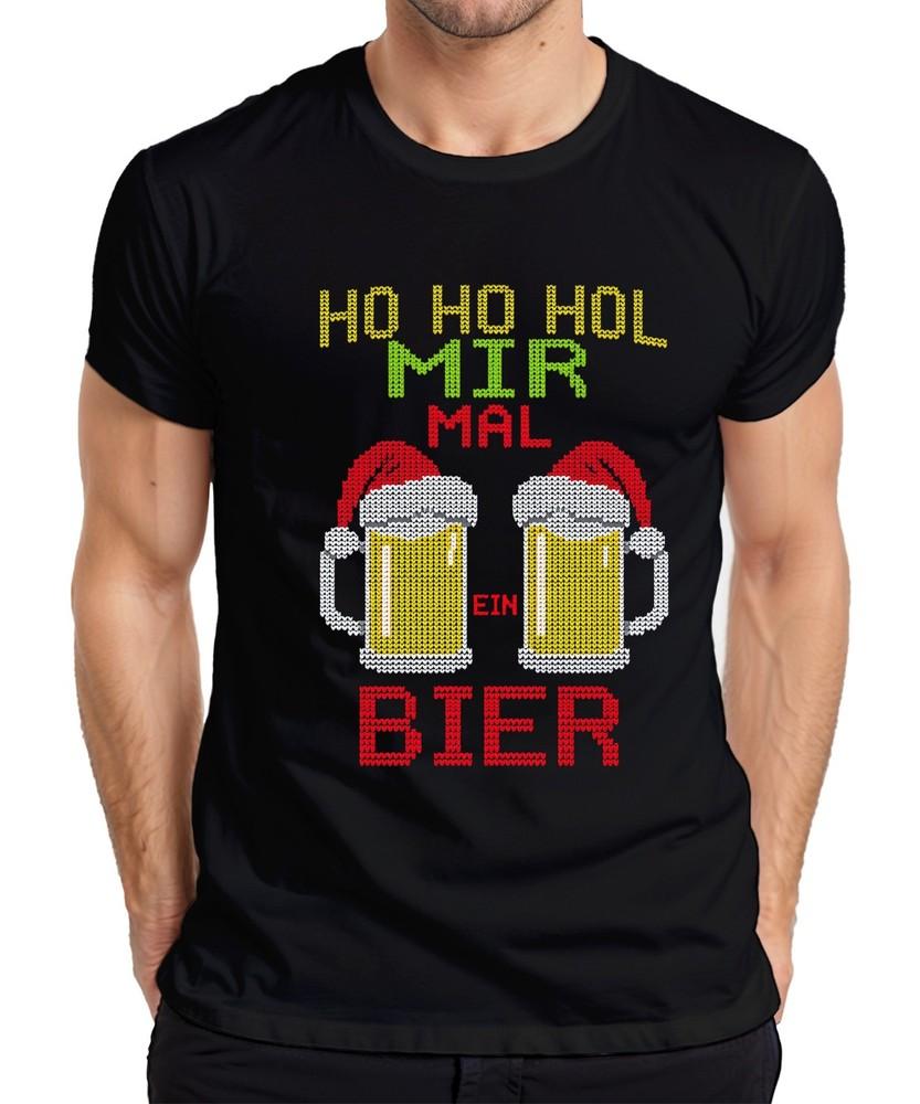 Ho Ho Get Me A Beer Christmas Knit Beer Mug Beer Lover Unisexs Tshirt